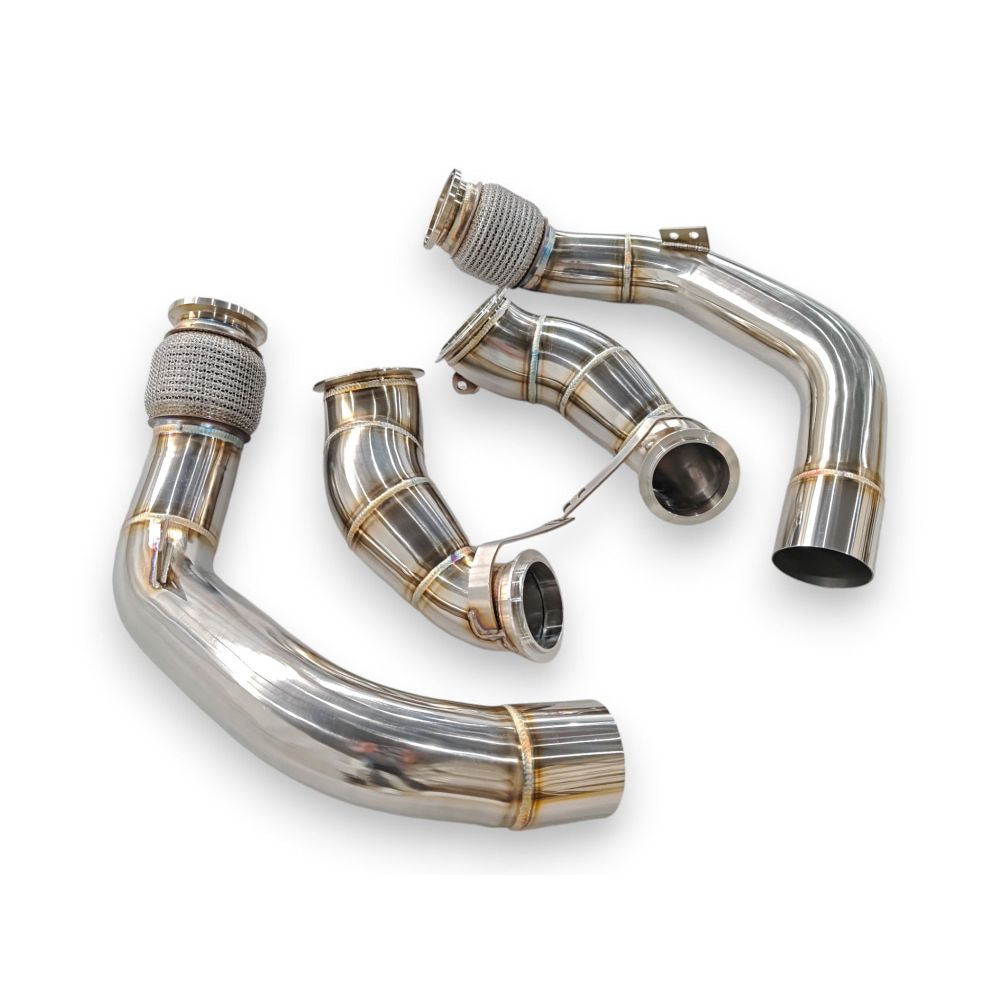 2019-2023 Bmw X5M/X6M Downpipes | F95/F96 No Heat Shield / Racing Downpipe (No Cat) Front Race Pipes